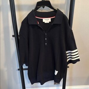 Thom Browne men’s  navy waffle knit polo size 4 (L)